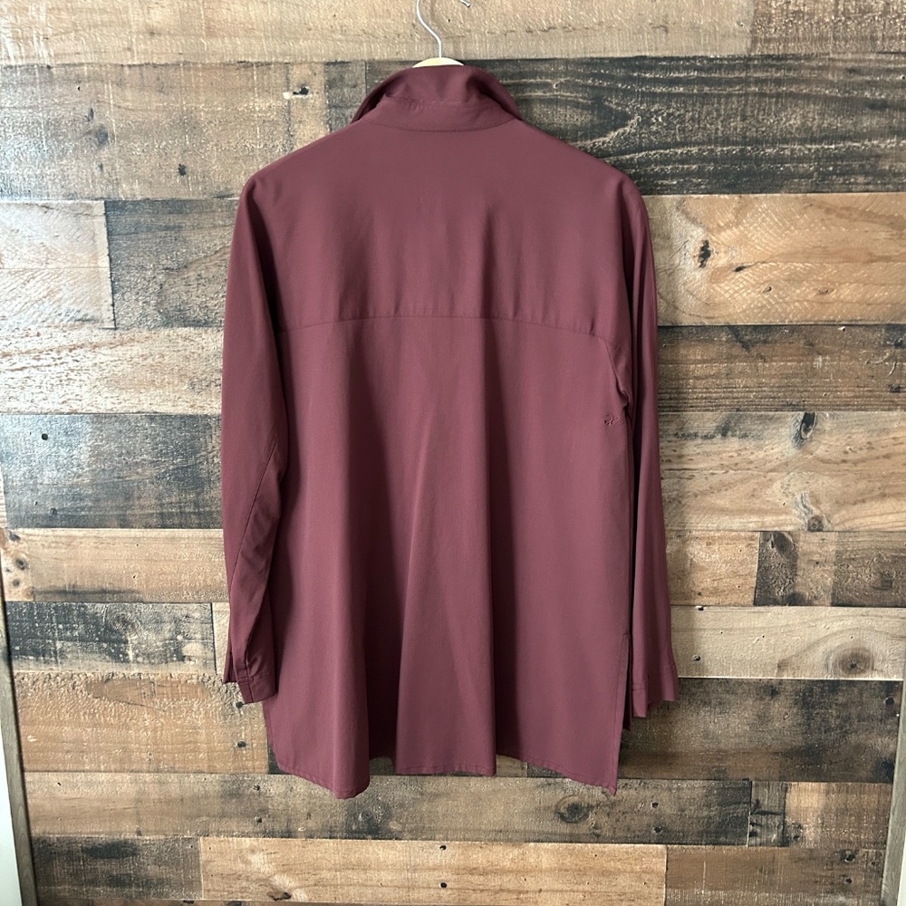 Aday Something Cool Button Down Merlot Small Like… - image 5